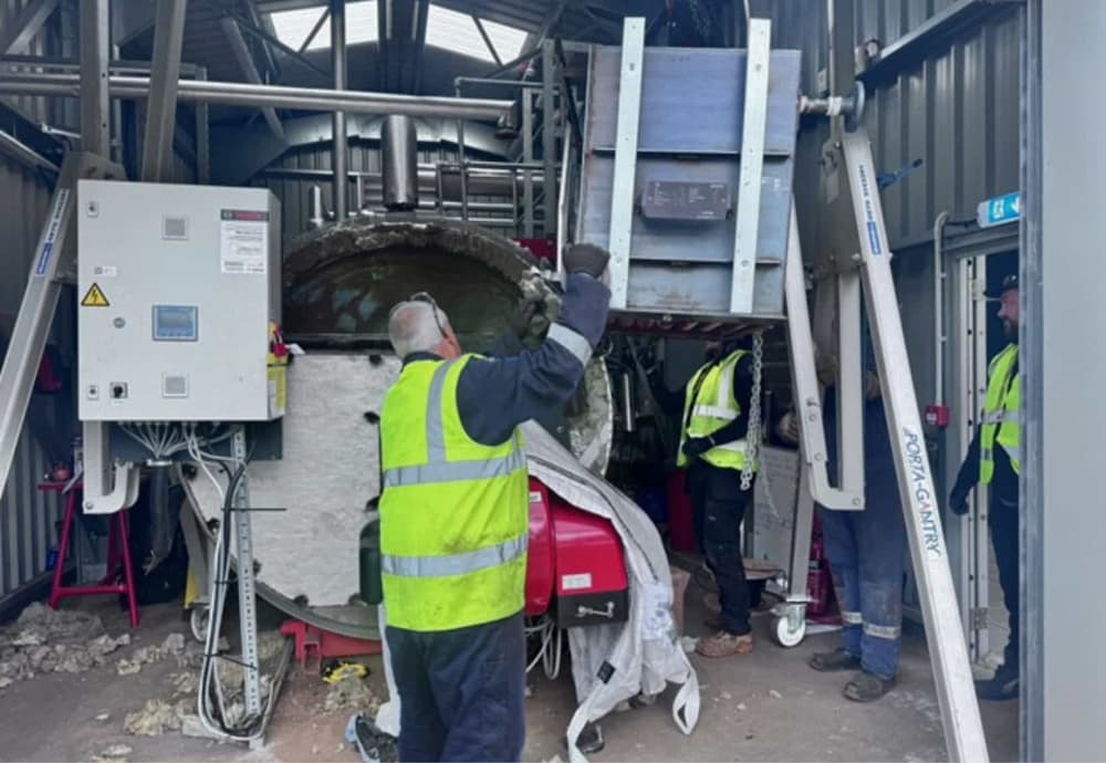 White building across a lake
